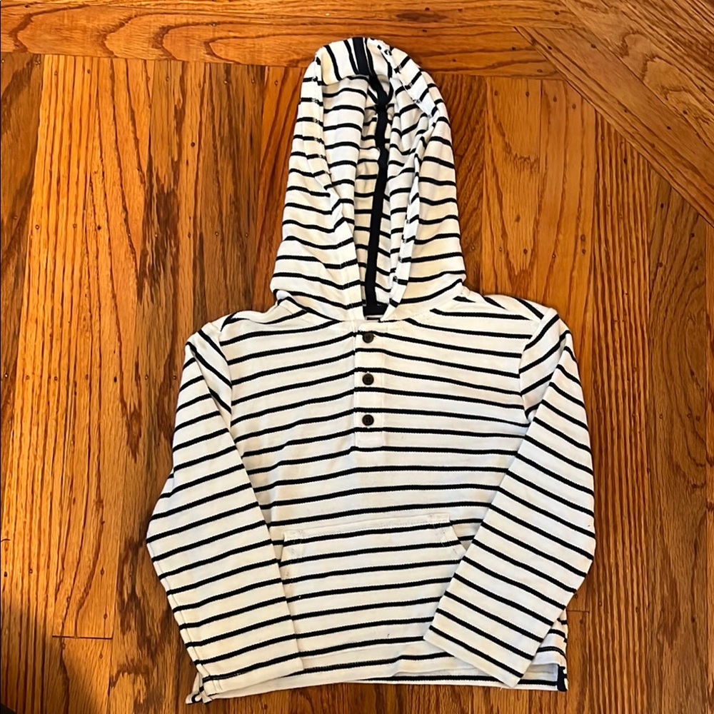 Janie and Jack Black and White Striped Hoodie